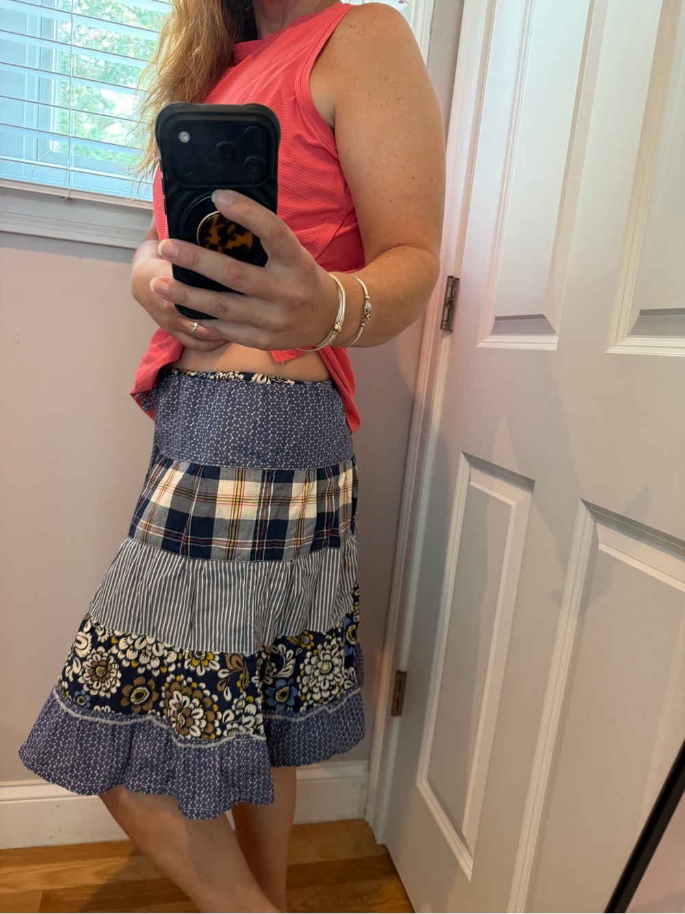 JCrew Patchwork Navy Multi-Pattern Tiered Women's Skirt